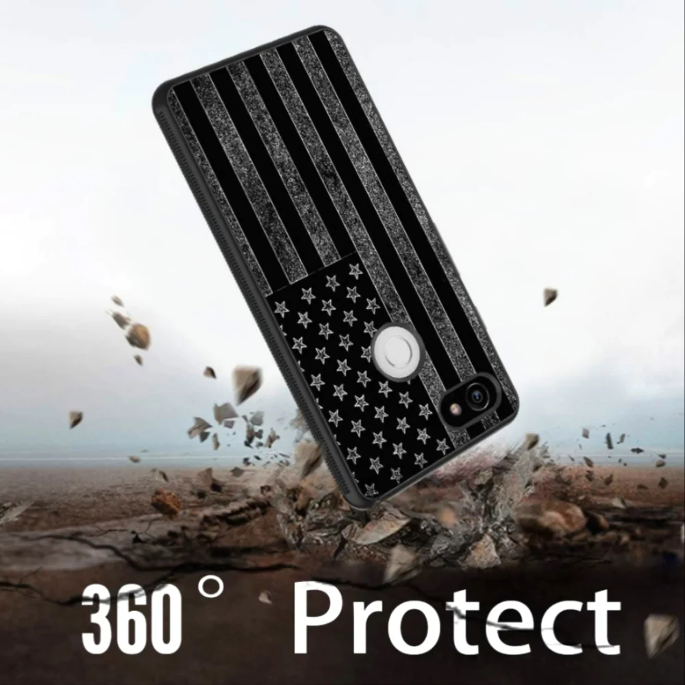 USA Flag Slim Anti-Scratch TPU Shockproof Protective Cover for Google Pixel 3a